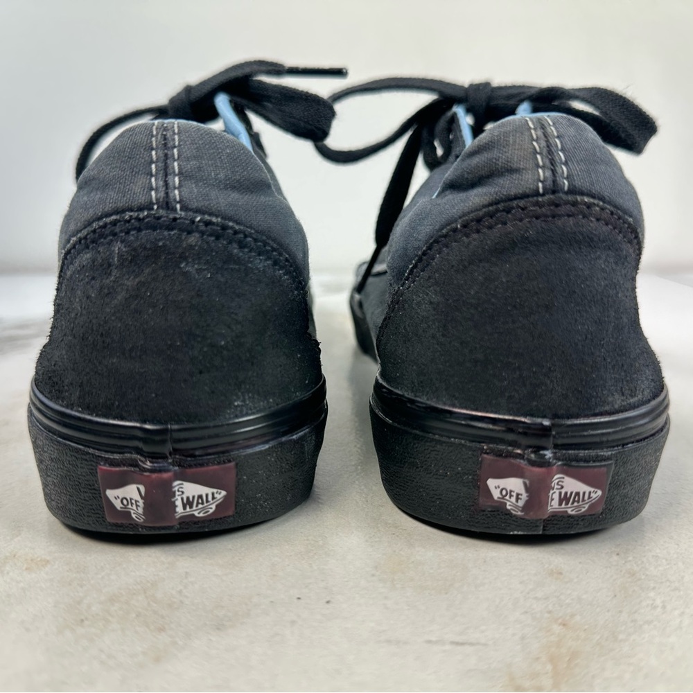 Vans Men's Old Skool Low All Black Canvas Sneakers Skate Tennis Shoes, 11 - Picture 8 of 16